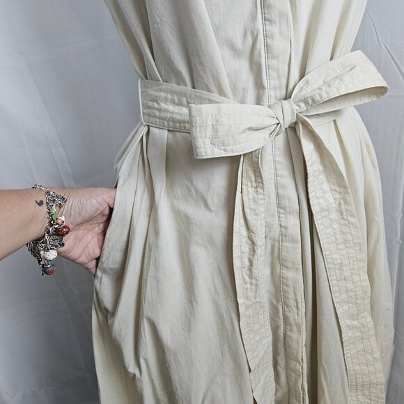 Zara ZW Collection Creased Dress Belt Sz Xsmall Beige Minimalist Midi Versatile - Picture 4 of 10